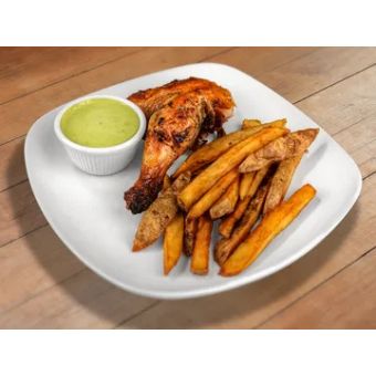 #2 Rotisserie Chicken Leg & Thigh, French Fries