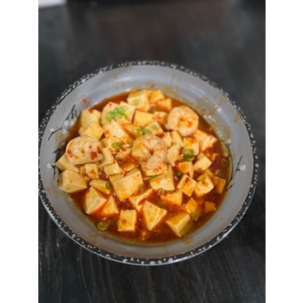 Shrimp mapo tofu