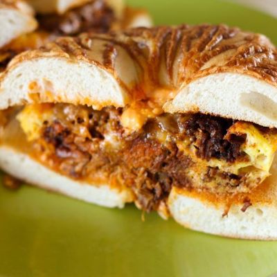 Carne Adovada Egg Bagel Sandwich