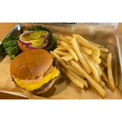 Meateor Burger and Fries