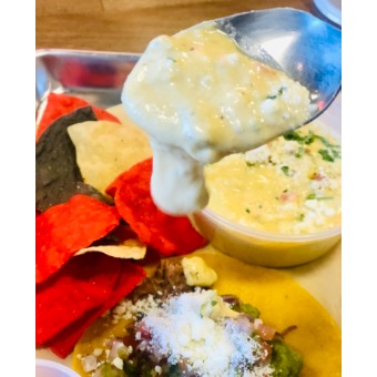 Chips and Oaxaca queso