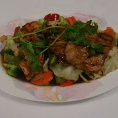 101. Stir fried Vegetables with grilled chicken/pork/beef/prawn