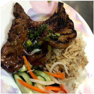 52. Broken Rice with Shredded Pork& Pork Chop