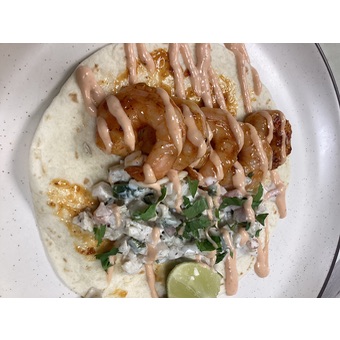 SWEET SPICY SHRIMP TACO