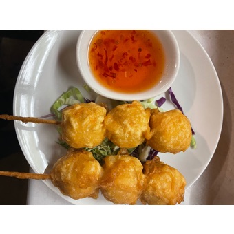 Shrimp ball Tempura .