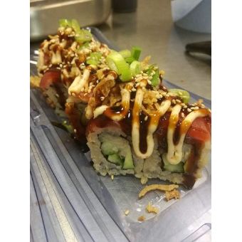 Spicy Tuna Roll w/ Eel onTop