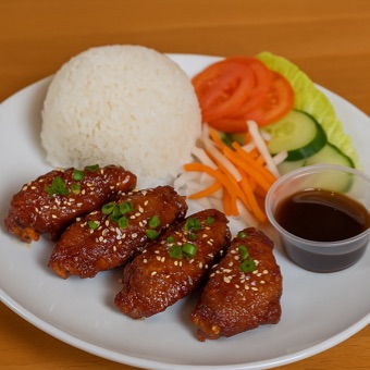 Teriyaky Chicken Wings Rice- Com Canh Ga Nhat