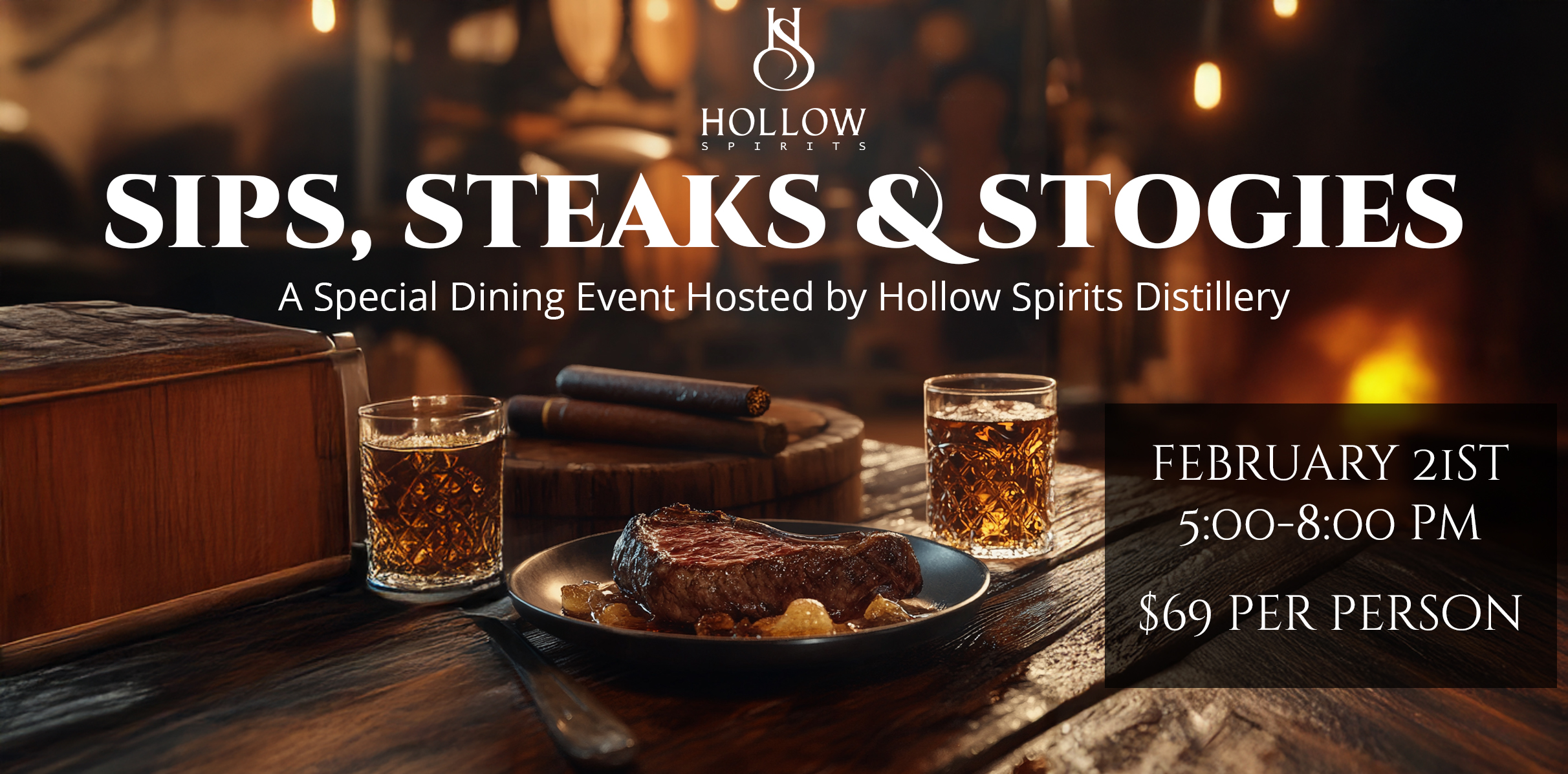 Steak, Old Fashioned, and a Cigar (tax includes gratuity)